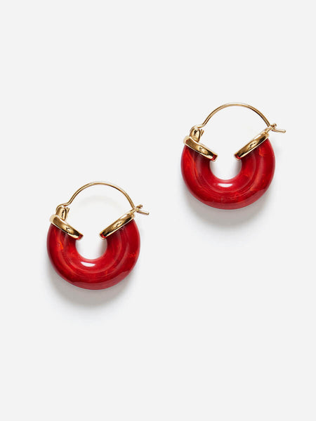 Anni Lu Petit Swell Hoops - Bright Red