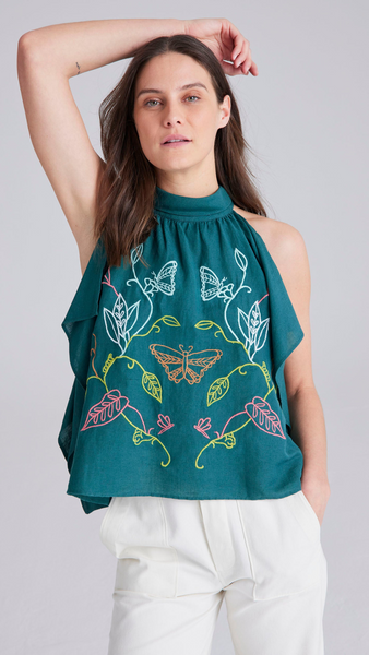 Cape Cove Butterfly Halter Neck Top By