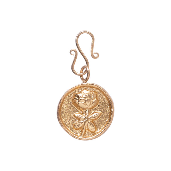 A Beautiful Story Rose Vintage Coin Charm Gold Plated