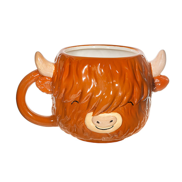 Sass & Belle  Highland Cow Shaped Mug