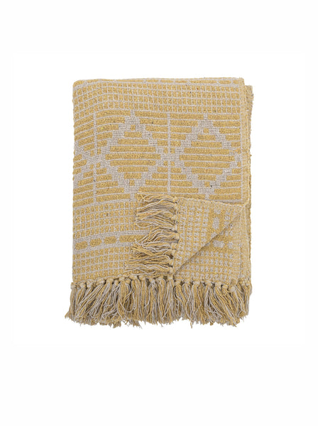 Bloomingville Gutte Yellow Recycled Cotton Throw