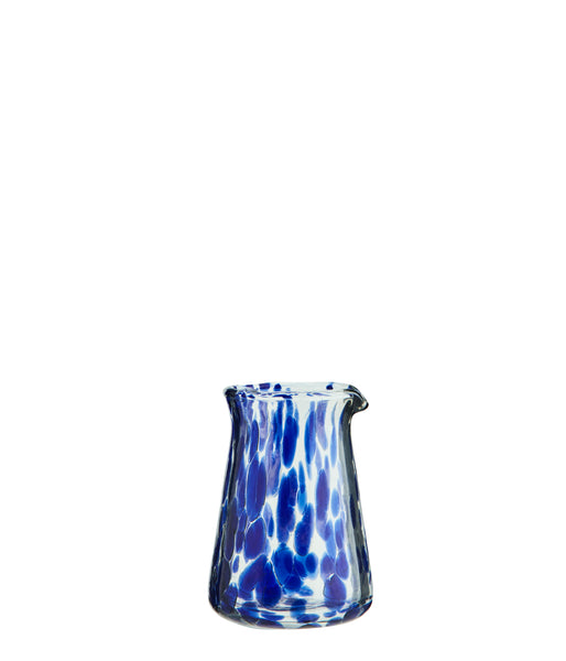 Madam Stoltz Glass Milk Jug - Indigo Blue
