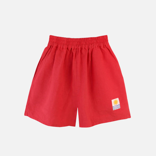 LF Markey Basic Linen Shorts Vermillion