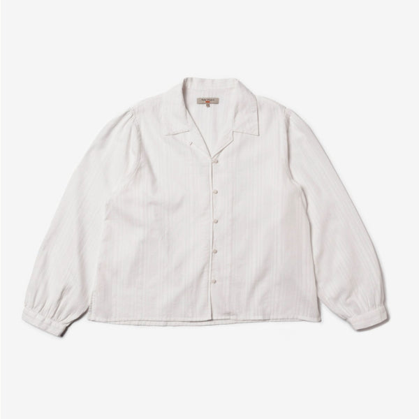 Nudie Jeans Edith Striped Dobby Blouse Off White