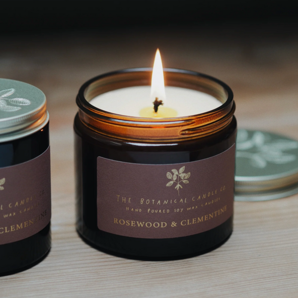 Botanical Candle Co. Medium Rosewood + Clementine Scented Soy Candle