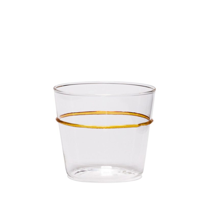 Hubsch Orbit Drinking Glass in Yellow