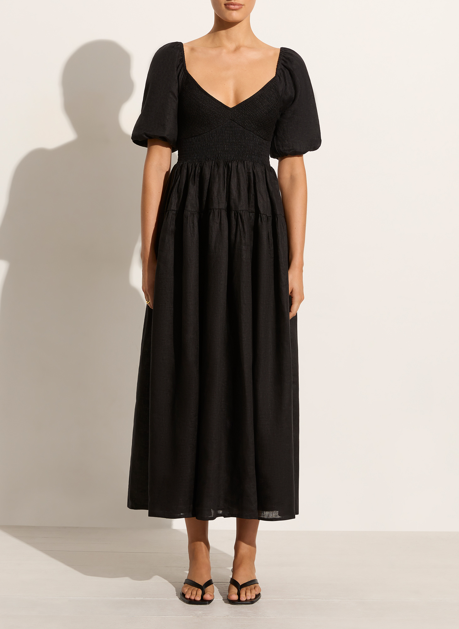 Faithfull The Brand  Rosarico Midi Dress Black