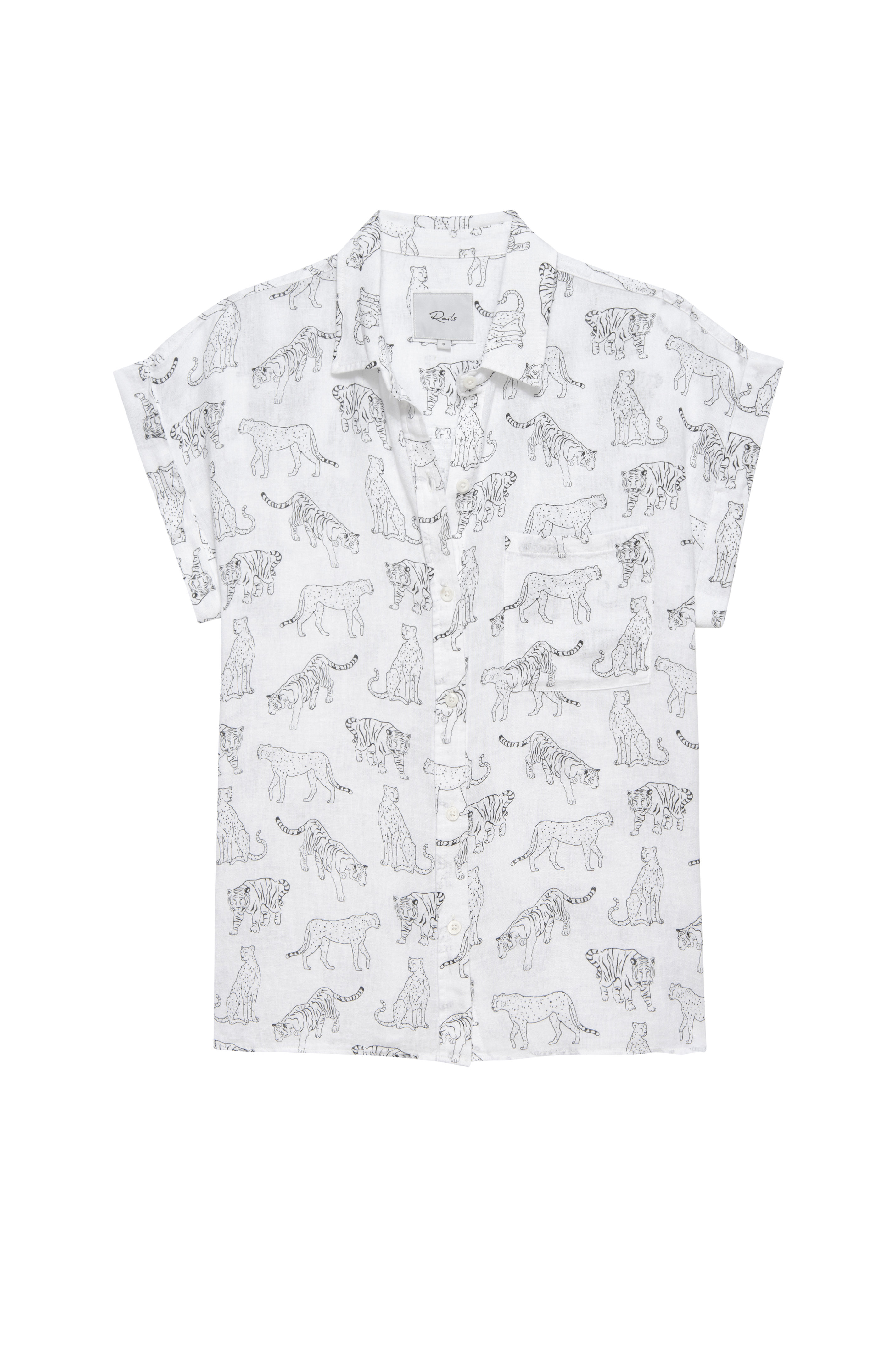 Rails Whitney Shirt - Ivory Jungle Cats