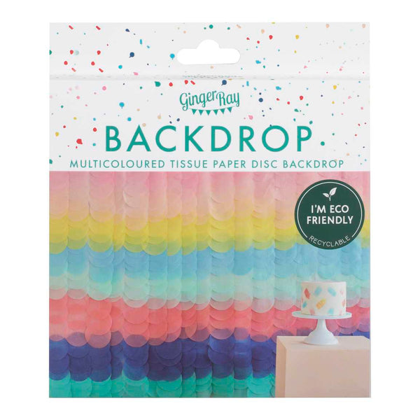 Ginger Ray Rainbow Tissue Paper Disc Party Backdrop