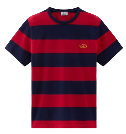 Woolrich Male Cotton Tee Striped Red