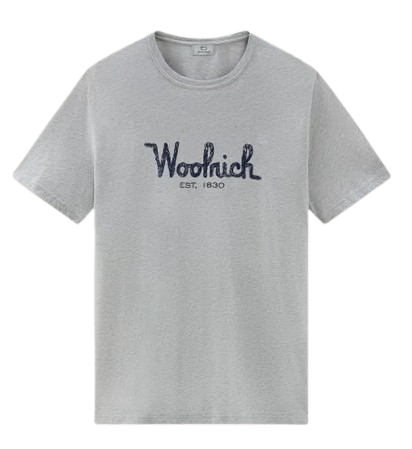 Woolrich Male Embroidered Logo Tee Light Grey