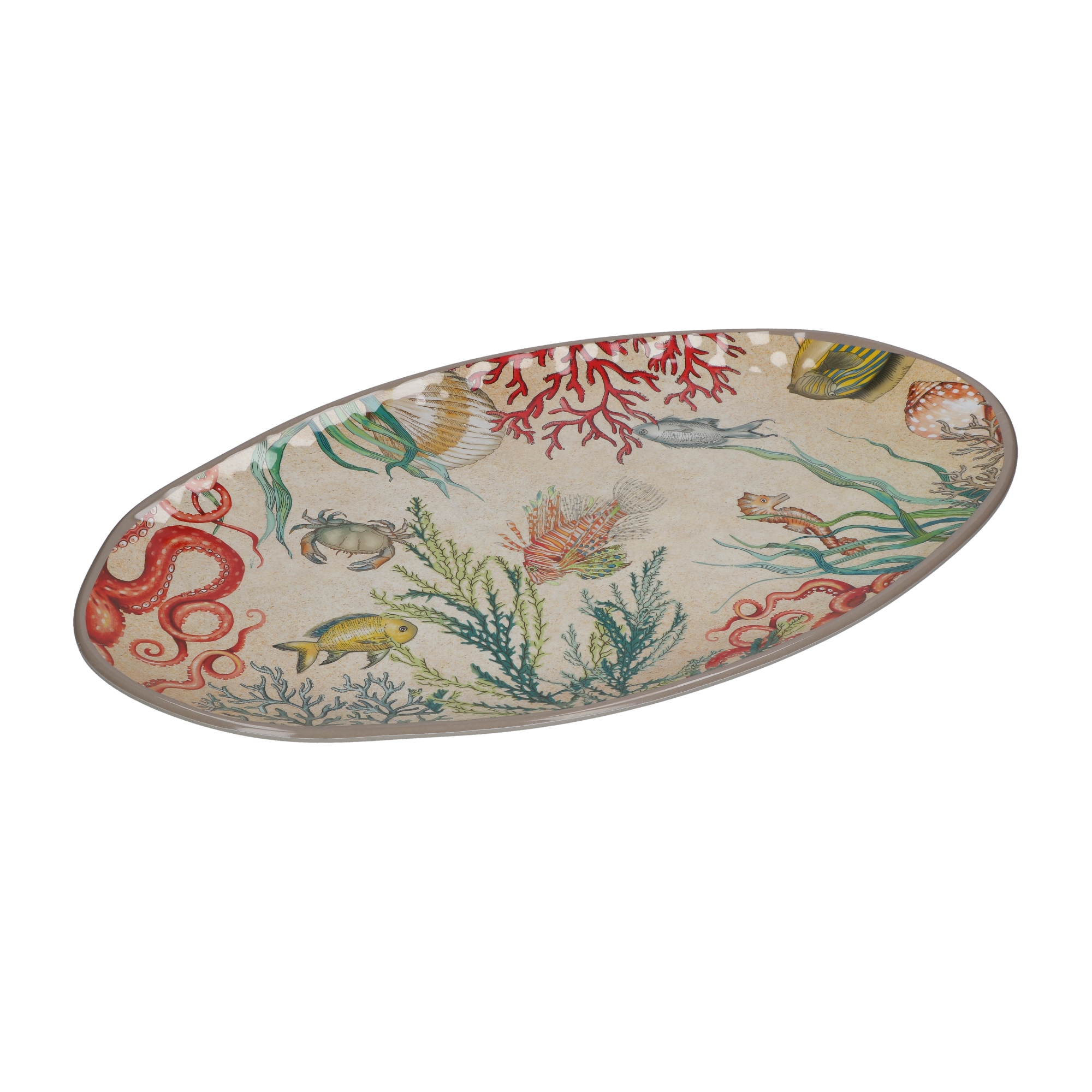 Rose & Tulipani Sea Life Oval Platter in Melamine