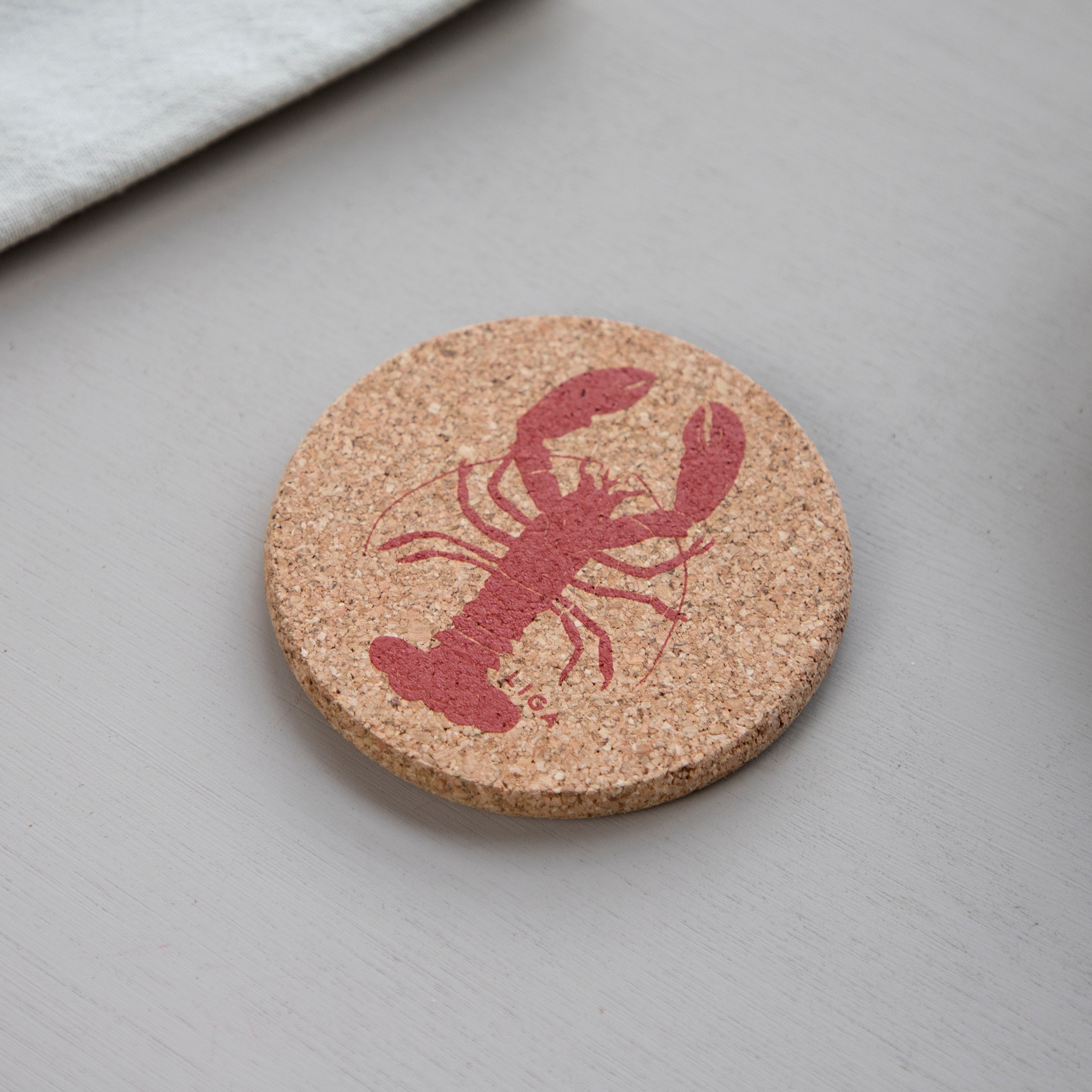 LIGA Cork Coasters | Lobster Red Single