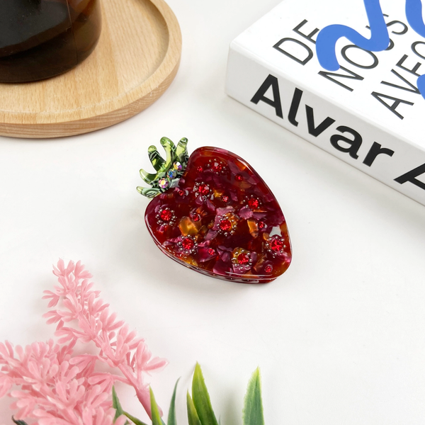 The Diva Soap | Acetate Strawberry Hair Claw Clip