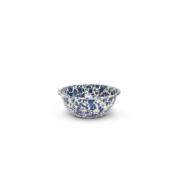 Crow Canyon Home Enamel Splatter Enamelware Cereal Bowl - Navy And Cream 20 Oz