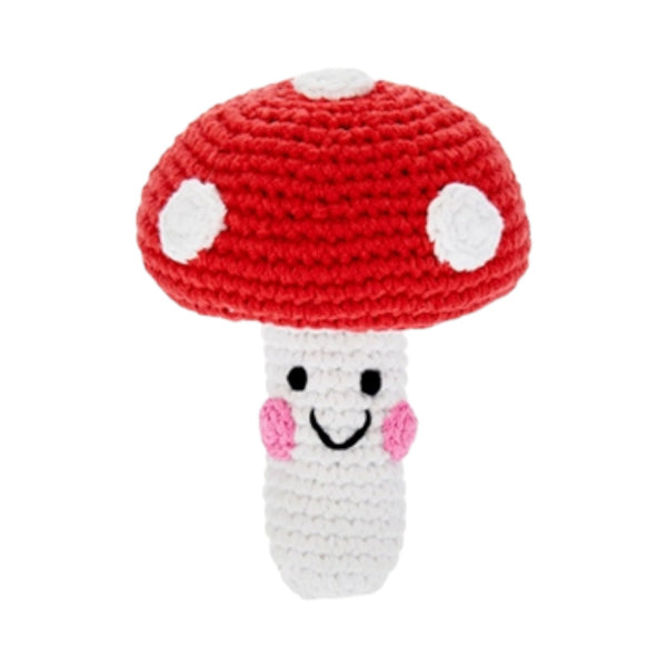 Pebblechild Rattle Organic Cotton Toadstool