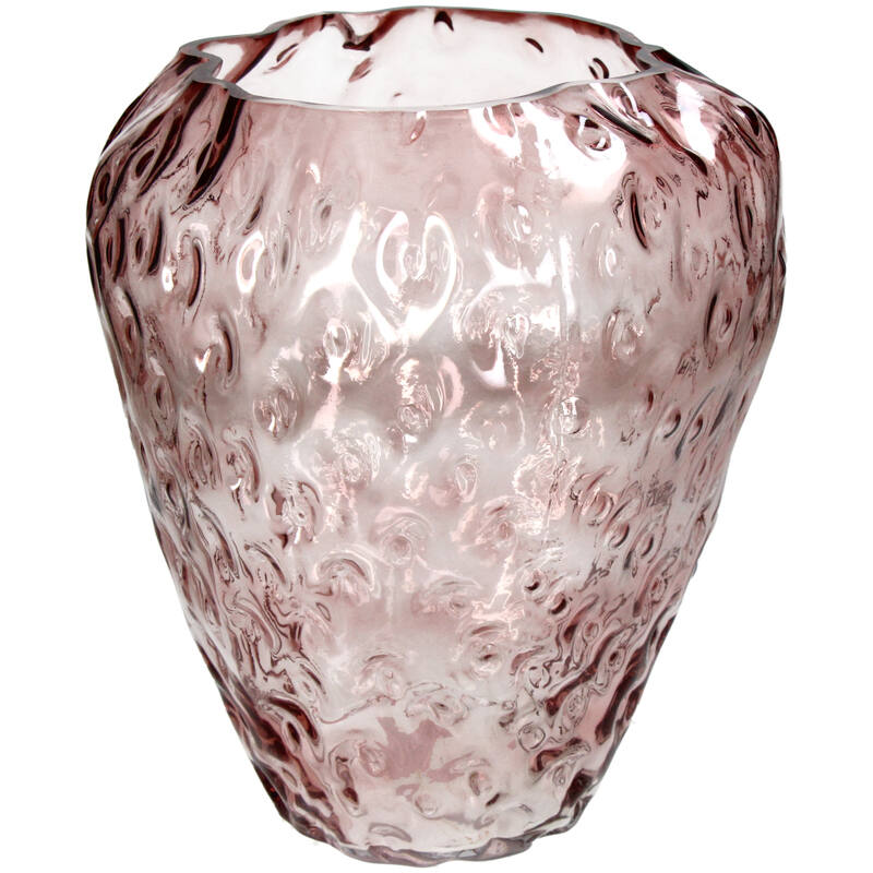 Kersten Strawberry Pink Glass Shaped Vase : Tall