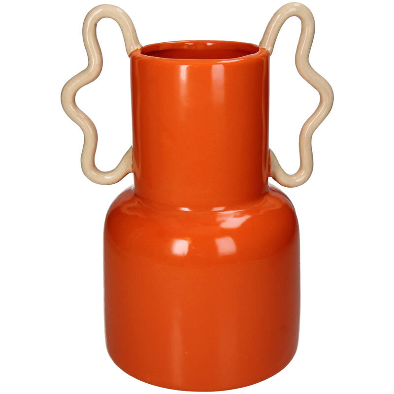 Kersten Colour Pop Orange Vase With Wobble Handles