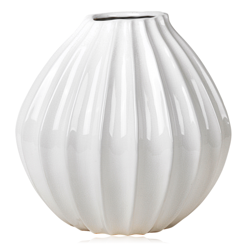 Broste Copenhagen Broste Ceramic Wide Vase Large Off-White
