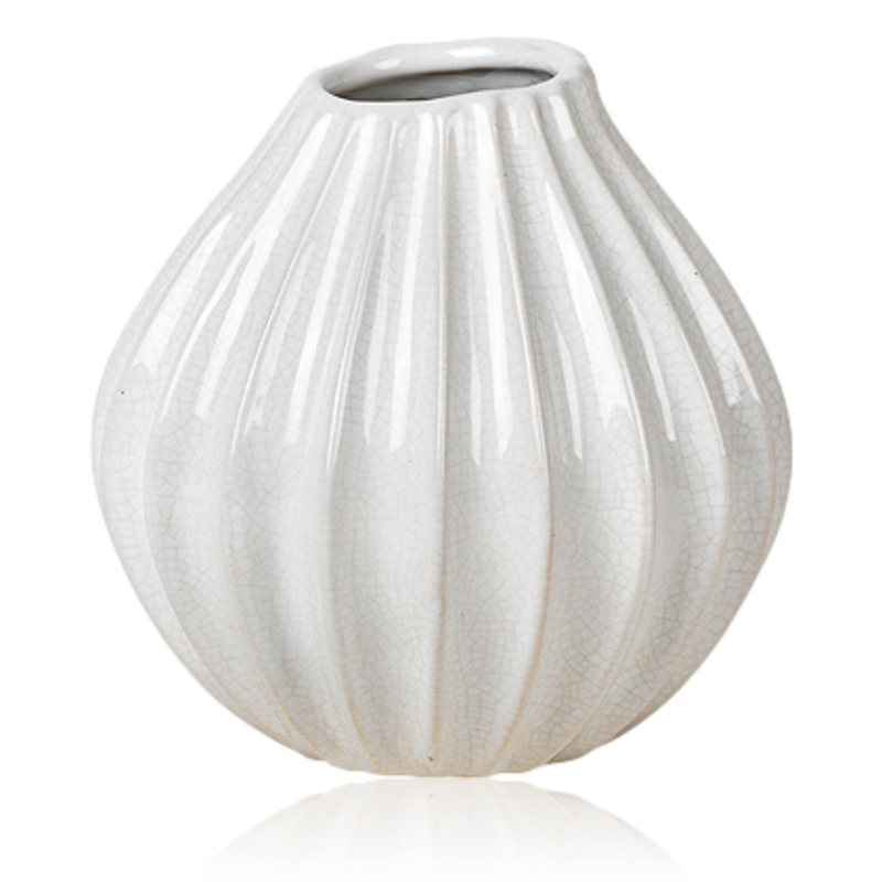 Broste Copenhagen Broste Ceramic Wide Vase Small Off-White