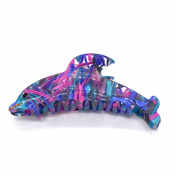 Curiouser Collection Blue, Pink & Purple Dolphin Hair Clip