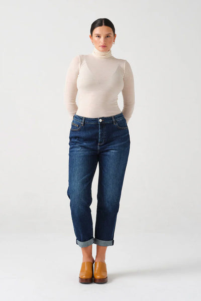 SEVENTY + MOCHI Bobbi Dark Americana Boyfriend Jeans