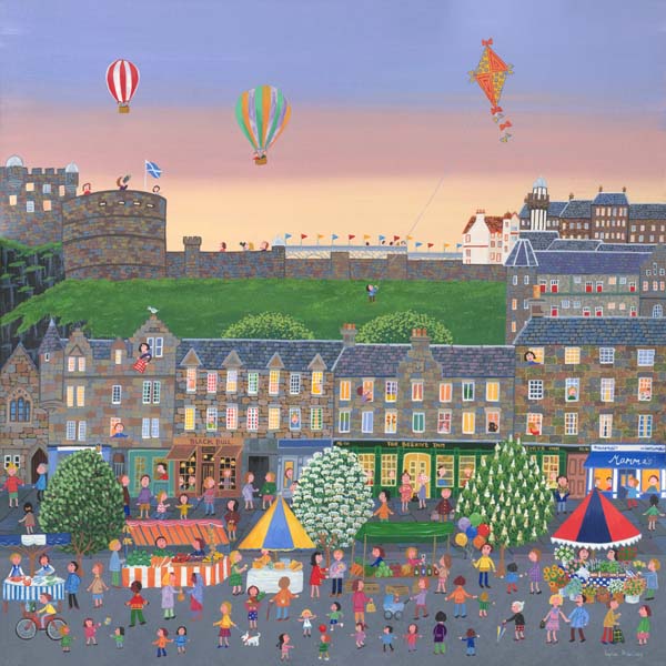 Lynn Hanley Large Farmer's Market, Grassmarket Art Print