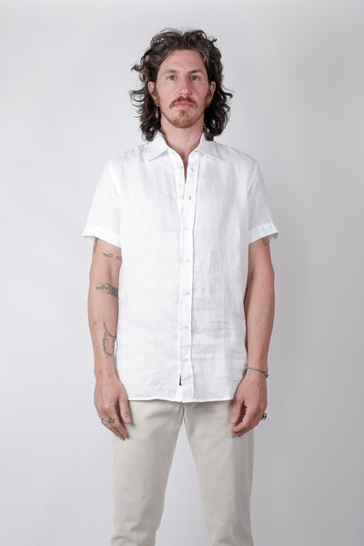 sand copenhagen State Soft S/s Linen Shirt White