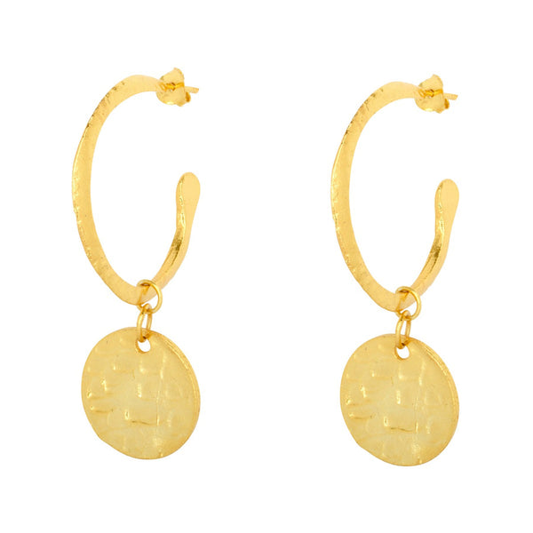 Ashiana Esmeralda Gold Hoop And Coin Earrings