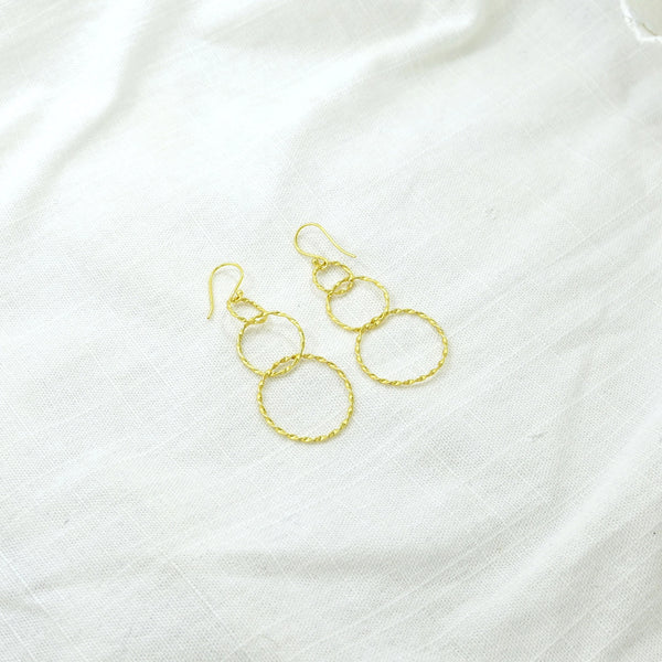 Schmuckoo Braided Gold Triple Drop Earrings