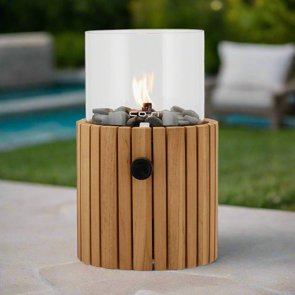 Distinctly Living Cozy Teak And Pebble Lantern And Inital Canister