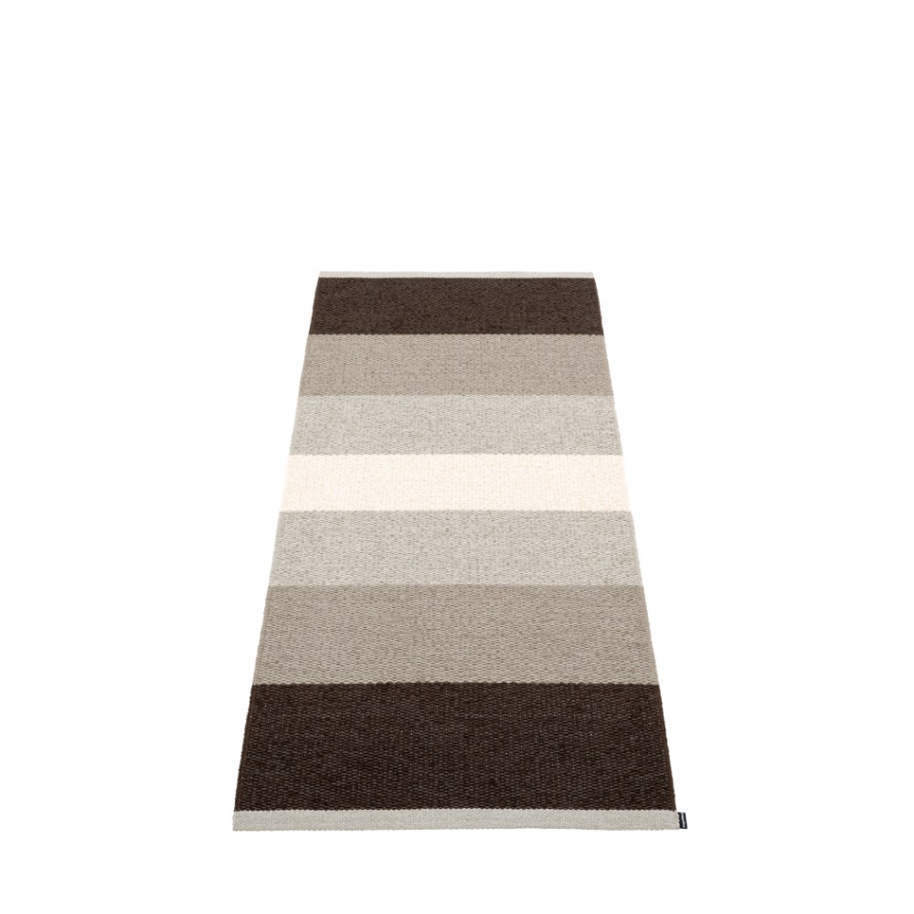 Pappelina Pappelina Kim Design Washable Durable Floor Or Runner Rug 70x160cm Dark Brown