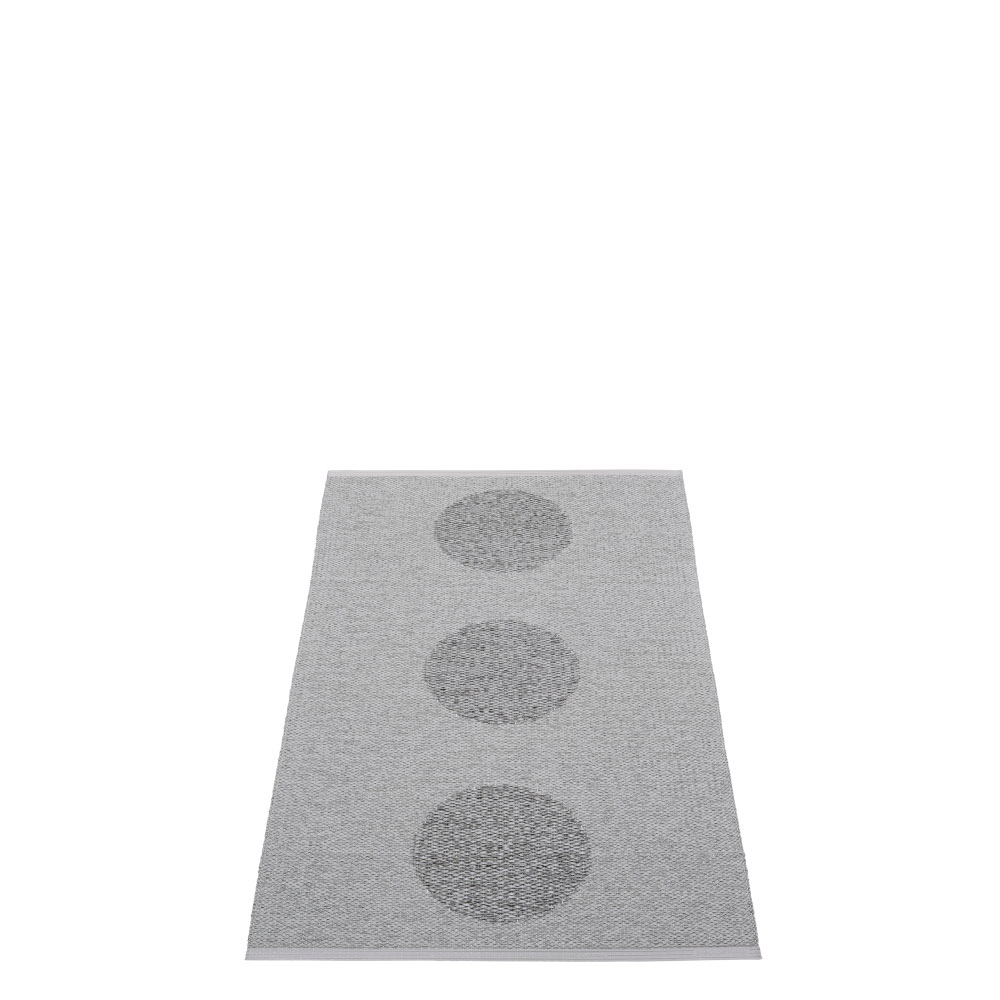 Pappelina Pappelina Vera 2.0 Design Washable Biovyn Sustainable Floor Or Runner Rug 70x120cm Grey/granit Metallic