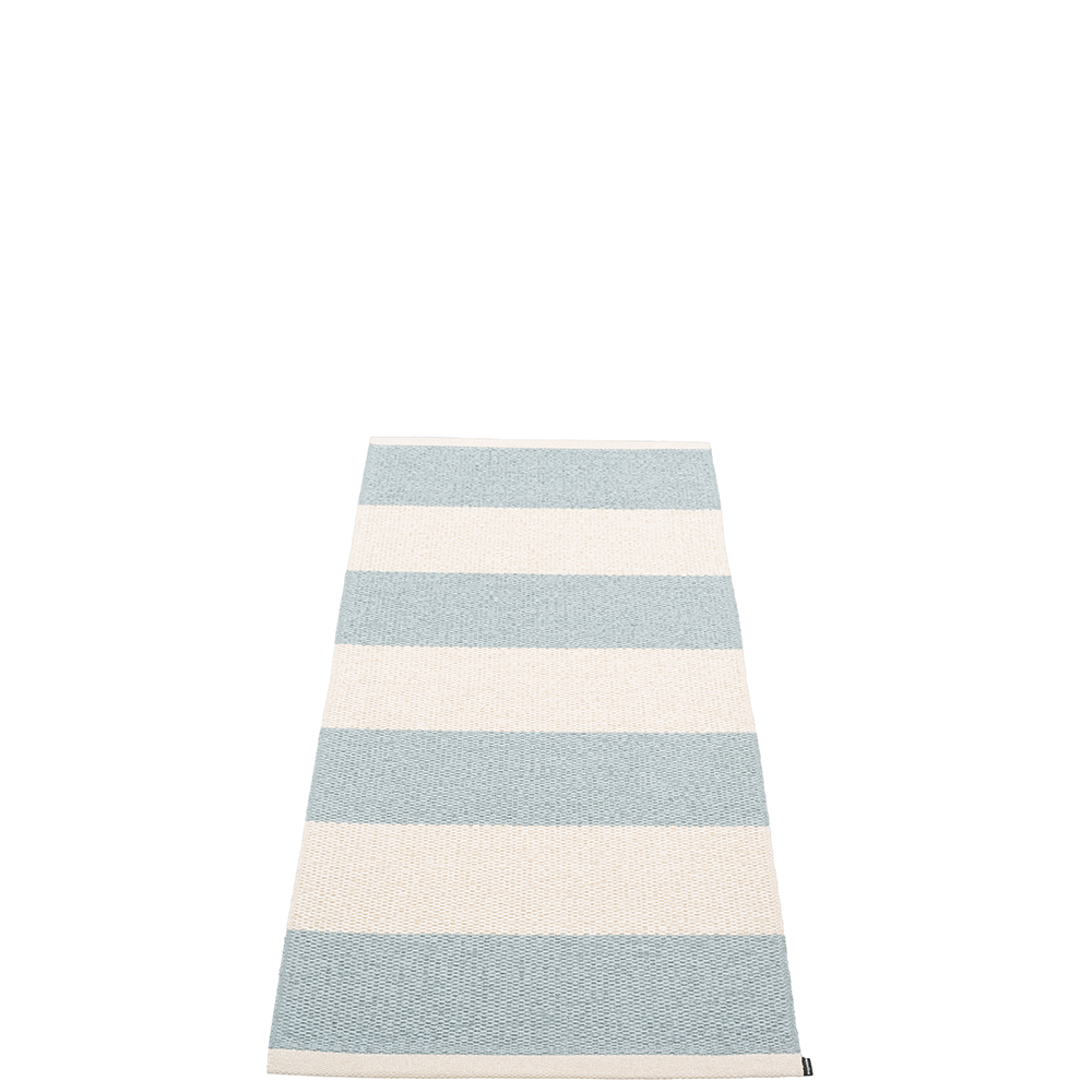 Pappelina Pappelina Bob Design Washable Durable Floor Or Runner Rug 70x150cm Blue Fog & Vanilla