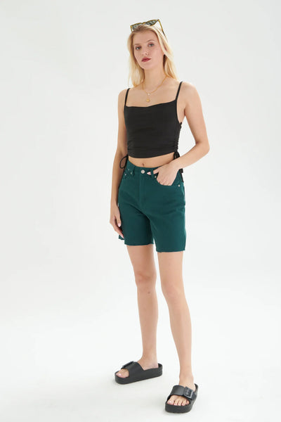 24 COLOURS Faby Shorts - Denim Green