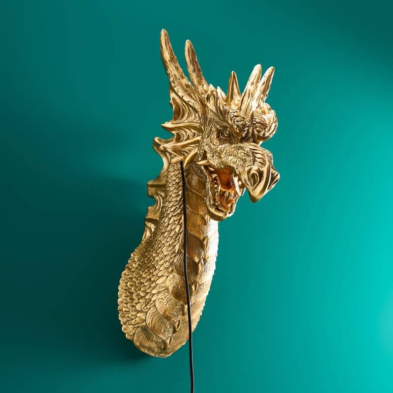 Werner Voss Drake the Golden Dragon Wall Light 