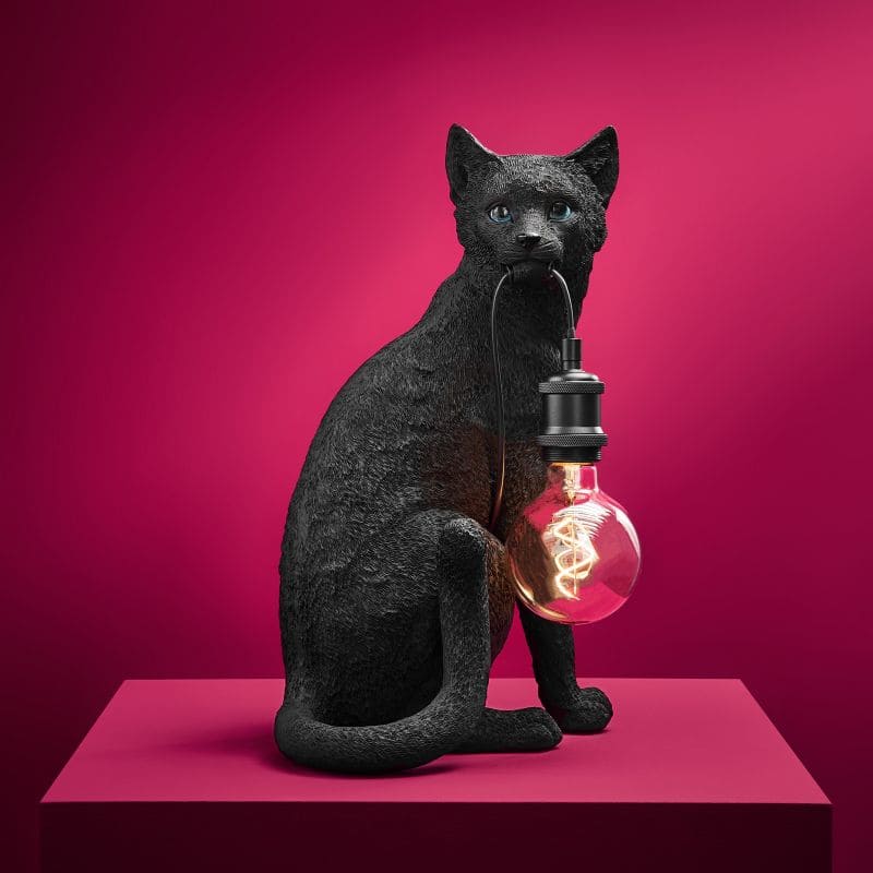 Werner Voss Chouchou the Black Cat Table Lamp