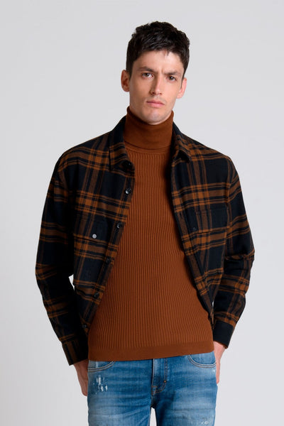 ANTONY MORATO Black Brown Checked Overshirt