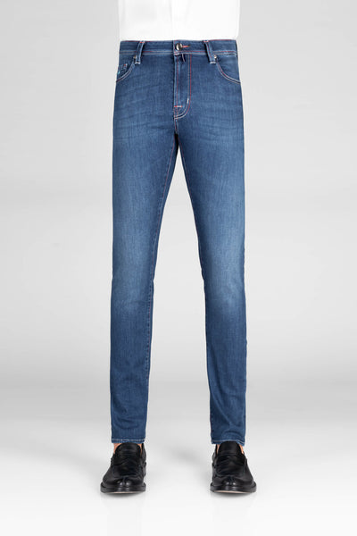 Tramarossa Blue and red Leonardo Zip SS Jeans