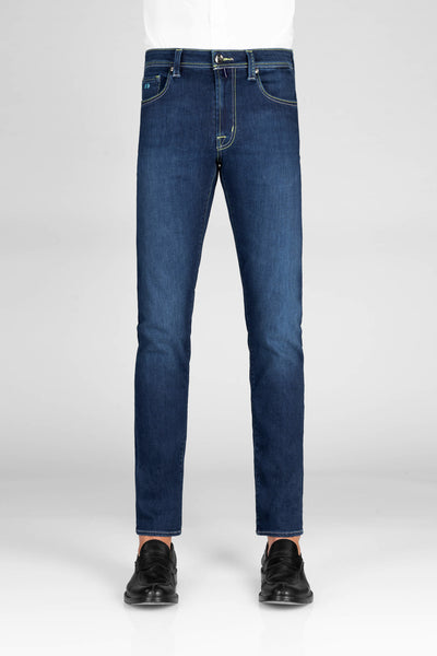 Tramarossa Blue and Yellow Michelangelo Zip SS Jeans