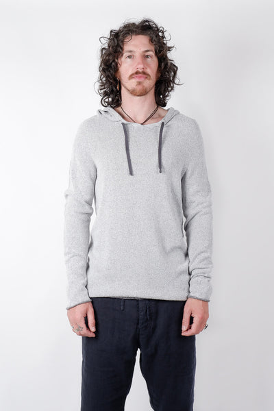 Hannes Roether Cashmere Cotton Mix Hoodie Light Grey