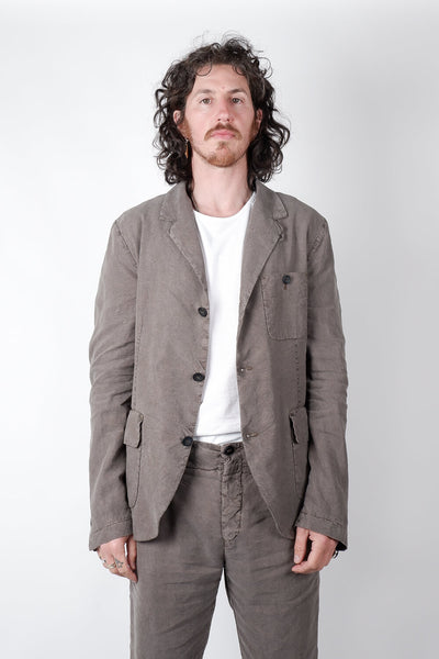 Hannes Roether Washed Silk/linen Jacket Grey