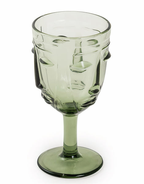 Mcgowan Green Face Wine Glass