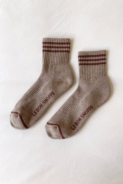 Le Bon Shoppe Girlfriend Socks In Brown