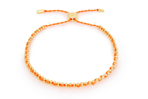 Boho Betty Braid Orange Gold Bracelet