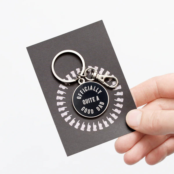 Alphabet Bags Officially Quite A Good Dad Enamel Keyring