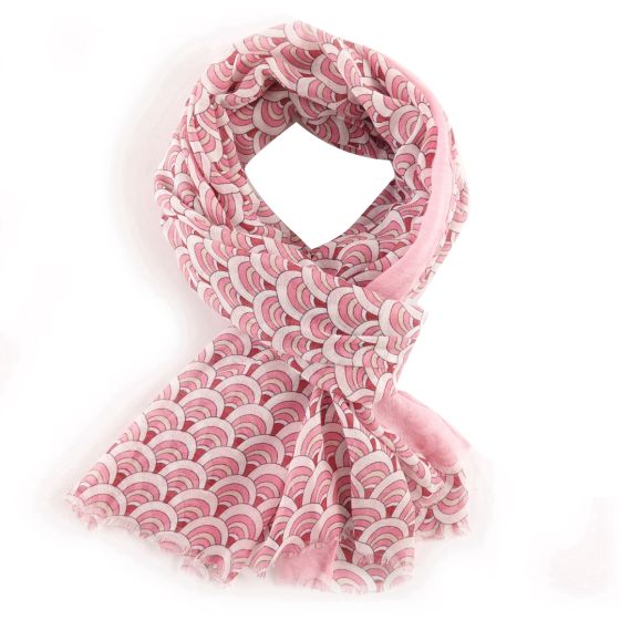 Pure Fashions Scallop Scarf in Pink