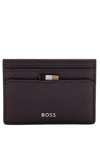 Hugo Boss Boss - Zair_ Card Holder With Signature Stripe Detail In Open Red 50498629 642