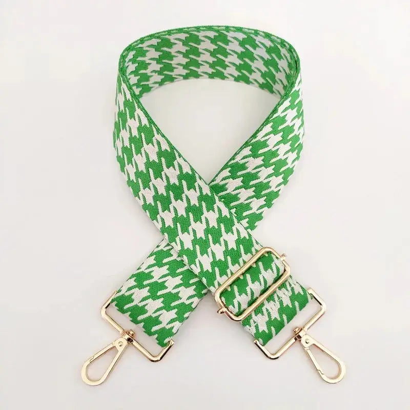 MADE THE EDIT Houndstooth Bag Strap Green