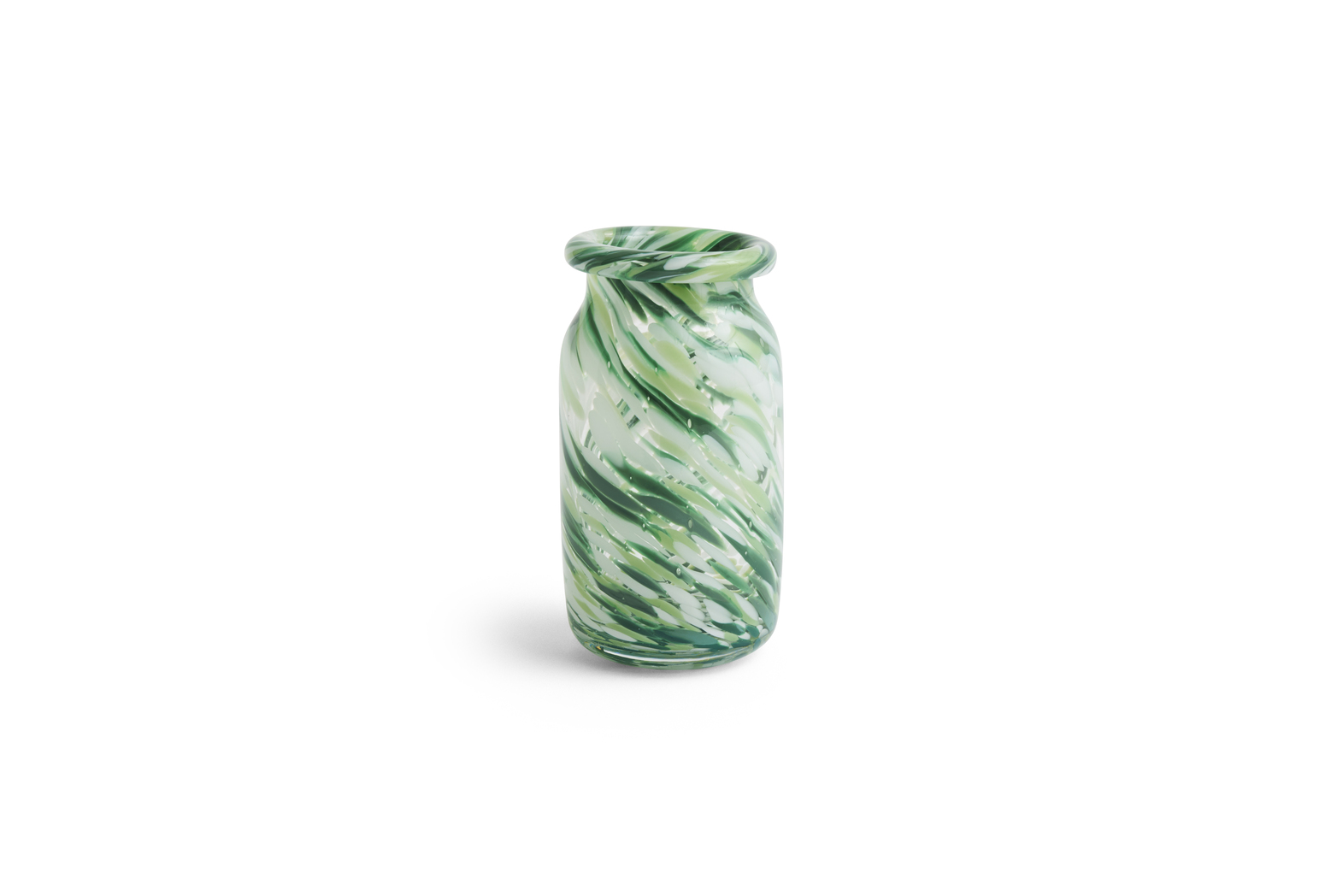 HAY SPLASH VASE ROLL NECK-SMALL-GREEN SWIRL